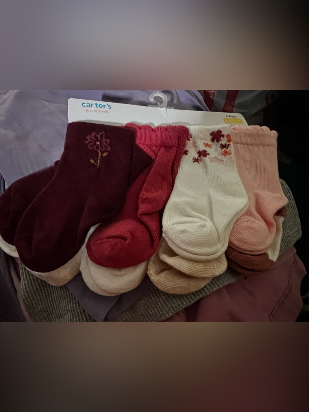 Carter's Baby Girls' 8-Pack Mixed Color Crew Socks, 3-12 months